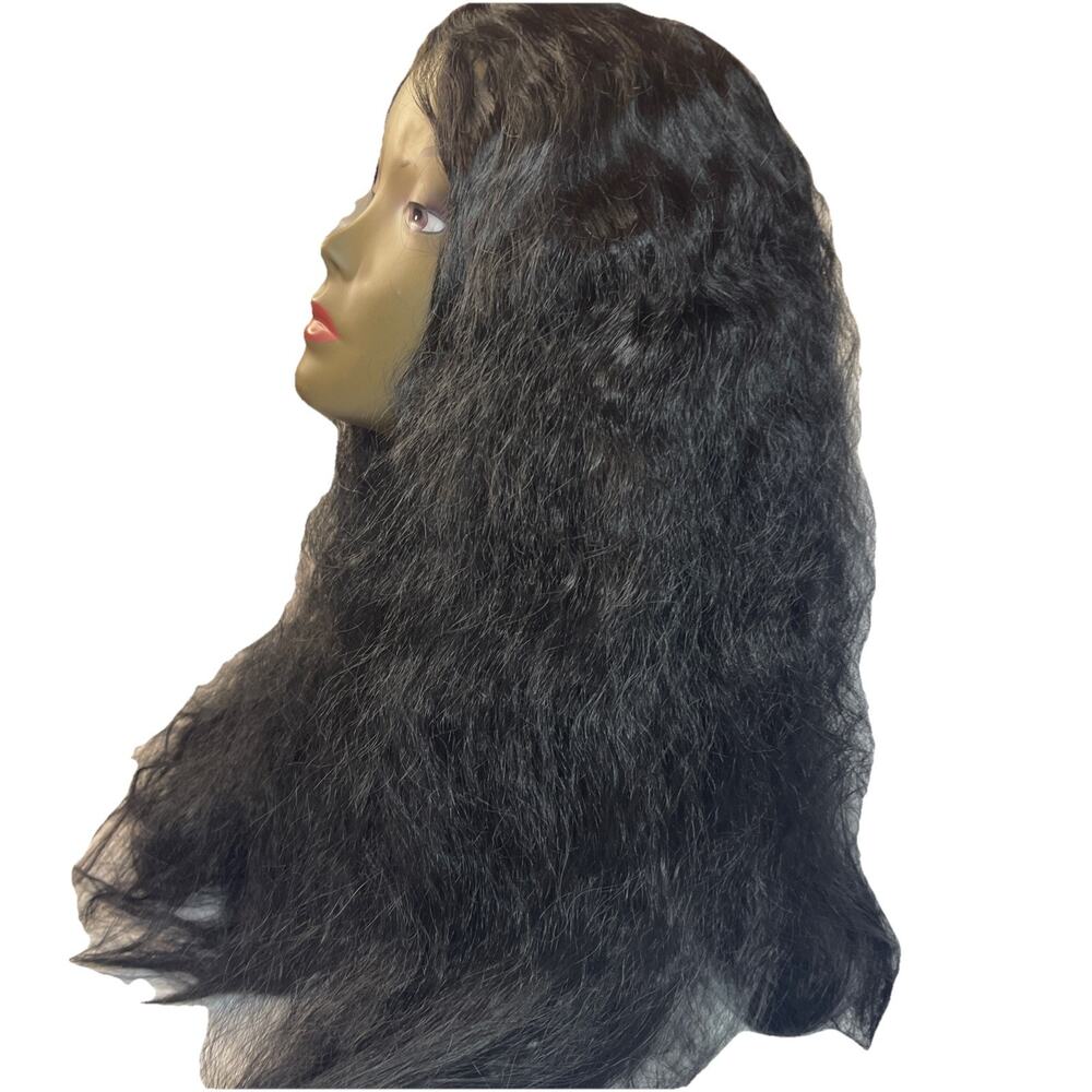 25” Black Wavy Middle Part Long Wig